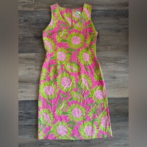Lilly Pulitzer Pink & Green Floral Midi Dress